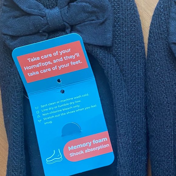 HomeTop Women's Comfy Memory Foam Black Ballerina Slippers Sz XL / 11-12 - Picture 3 of 5